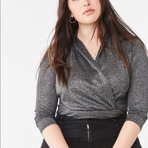 NWOT Plus size Gray/Silver sparkling Blouse